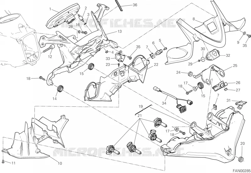 FRONT HEAD-LIGHT AND INSTRUMENT PANEL Ducati Motorcycle Superbike 2015 1299 Panigale ABS  1299 Panigale ABS